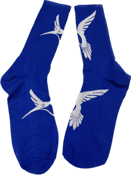 Royal Blue Bird Socks