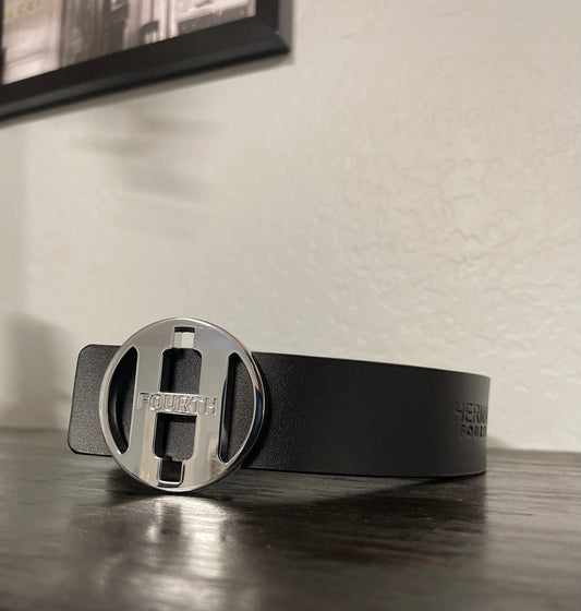 Herman Fourth Leather Belt with Chrome Buckle